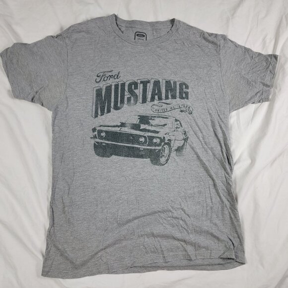 Ford Mustang Adults Large Gray Graphic Tee Shirt Casual Cars Outdoors - Picture 1 of 8